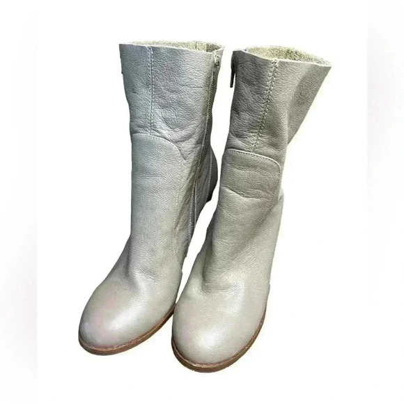 Chinese Laundry Womens Cool Kid grey leather bootie ankle boot inside zip sz 7.5 - Picture 4 of 7
